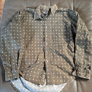 Wrangler Rugged Wear Casual Button Down Shirt with leaf pattern Olive